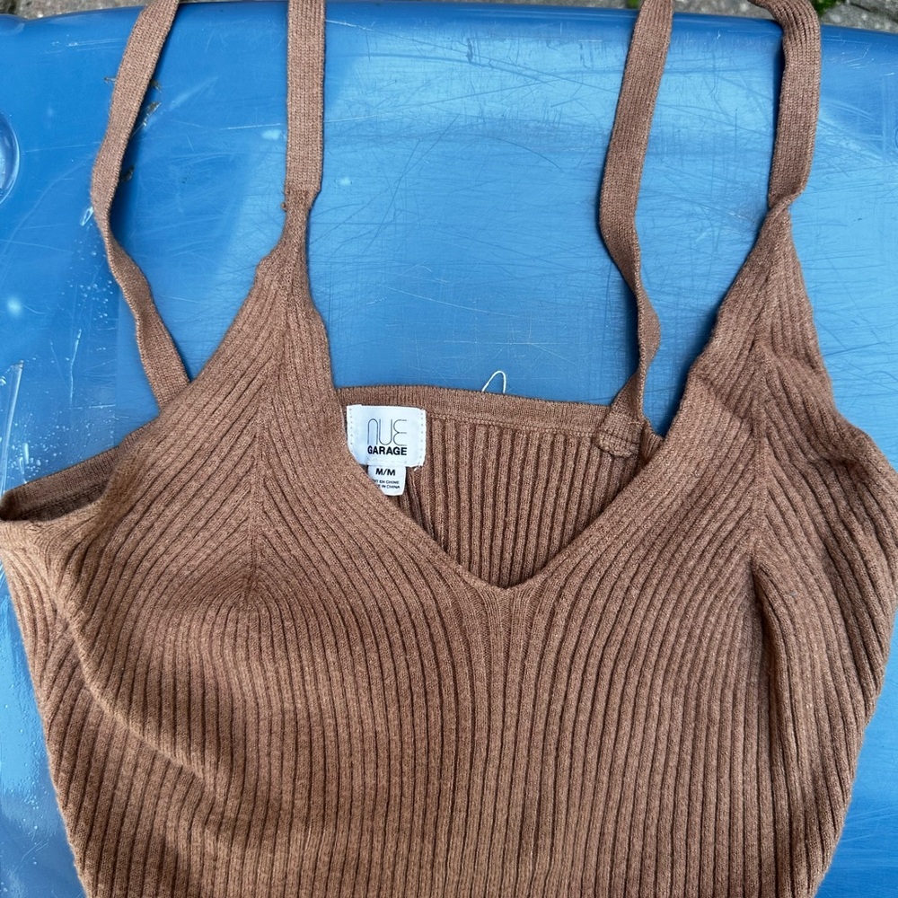 Garage Brown Ribbed Knit Cami